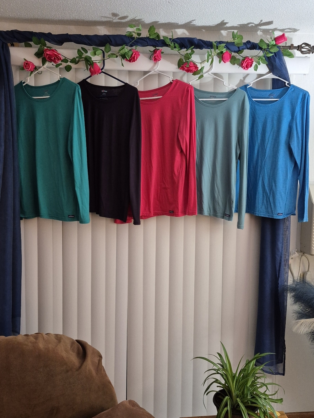 Sivvan Womens Long Sleeve Underscrub Tops  Teal, Spearmint, Purple, Pink & Aqua